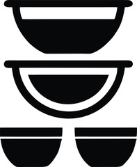 Stacked Bowls Icon Set container dish