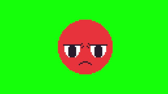 Angry emoji Green screen animation motion graphic with chroma key clip template 4k Background. Easy removed green screen. High resolution. Ultra High Definition, 4k video. 