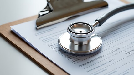 stethoscope on a medical clipboard