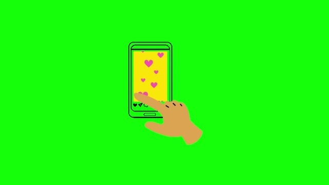 Flat vector illustration concept of a hand holding a smartphone and a battery for digital business technology design