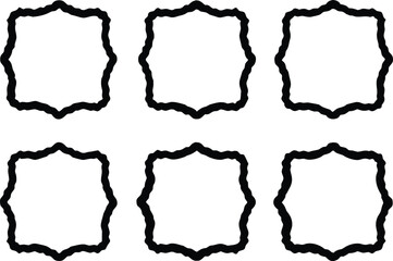 Collection of ten unique hand drawn irregular shaped vector frames for design projects