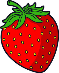 Obraz premium Bright Red Strawberry with Seeds Clean Illustration