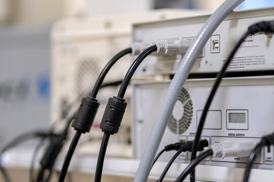 A bunch of cables that are connected to each other