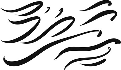 Minimalist brush calligraphy swashes and flourishes vector graphics for design projects