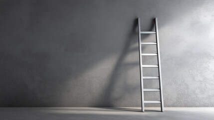 white ladder stairs gray background room opportunity rise concept