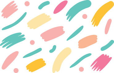 Playful pastel neon brush strokes vector illustration scalable eps icon graphic elements
