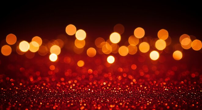 Abstract background of red glitter and bokeh lights, perfect for festive or romantic themes - Powered by Adobe