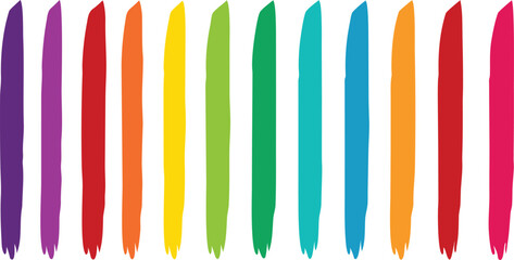 Vibrant rainbow marker streaks vector illustration for art and design projects