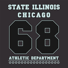 Chicago t-shirt typography design, sport fashion emblem. Graphic print label