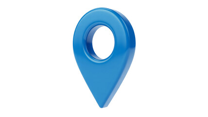 Vibrant blue location pin pointing the way forward, ideal for travel apps and website maps design