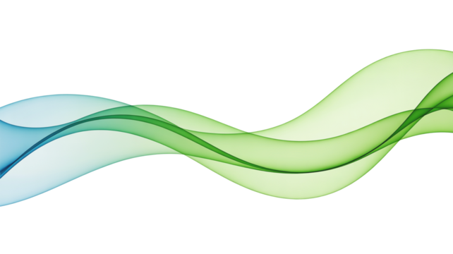 Elegant flowing wave design with gradient from blue to green for modern graphic projects and presentations