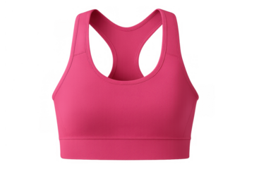 Pink sports bra for women, activewear clothing for fitness and workout, transparent background