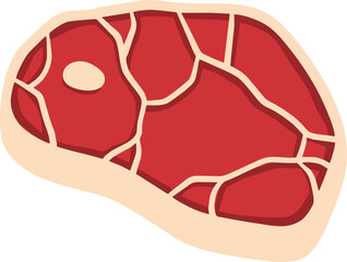 Raw Fresh Beef Steak Illustration with Marbling