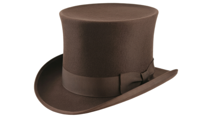 Sophisticated brown top hat for vintage fashion statement and historical costume accessory needs this season