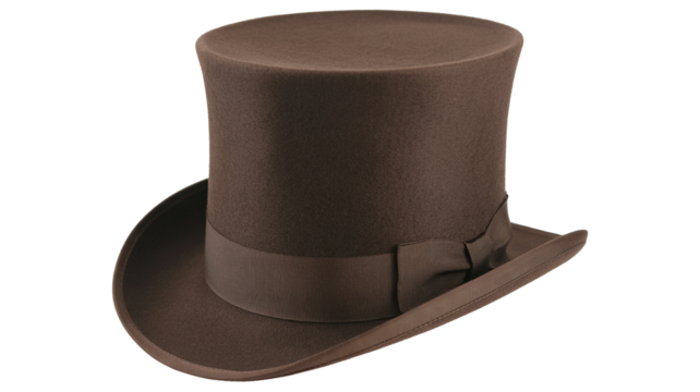 Sophisticated brown top hat for vintage fashion statement and historical costume accessory needs this season