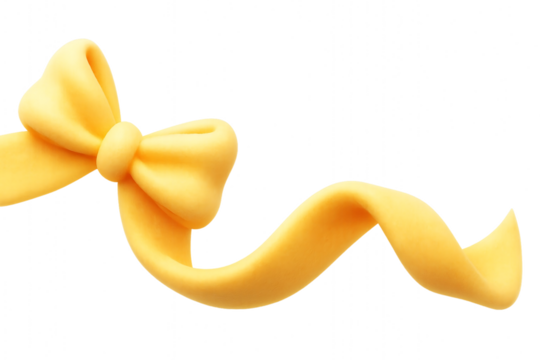 yellow ribbon isolated on white background Christmas