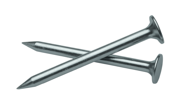 Shiny metal nails for construction projects and DIY crafts needing sturdy fasteners and reliable building