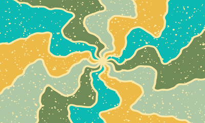 Obraz premium “Retro Abstract Swirl Background – Colorful Groovy Pattern with Grainy Texture”
