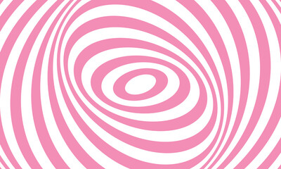 Abstract swirling pink and white stripes creating a hypnotic optical illusion vortex