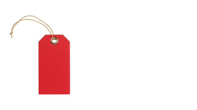 Vibrant red gift tag with elegant string adds a charming touch to your holiday presents and special occasions