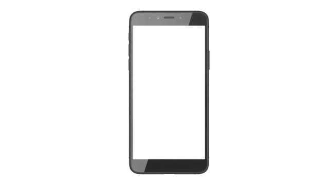 Sleek smartphone mockup with blank screen display ready for app promotion or mobile service advertising