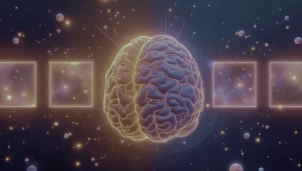 Digital Brain Exploration Cosmic Setting