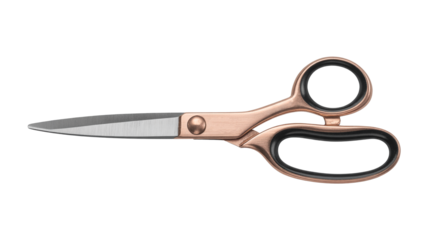 Precision cutting with stylish rose gold scissors for crafts, sewing, and office projects with sharp blades