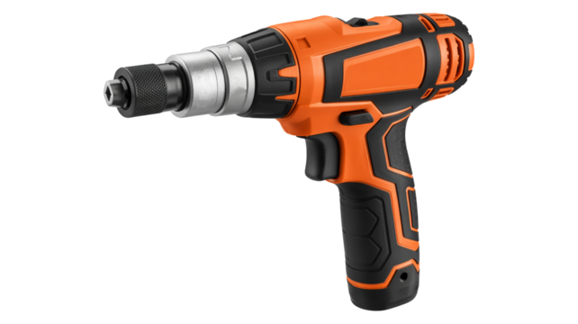 Powerful orange and black drill ready for professional construction and DIY projects around the house