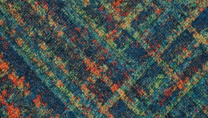 Fototapeta premium Close-up Multicolor Woven Fabric Texture