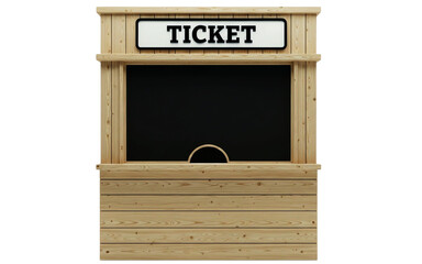 Ticket booth isolated on transparent background for events