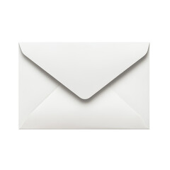An open white envelope lies on a gray surface, emphasizing its simple design, isolated on transparent background