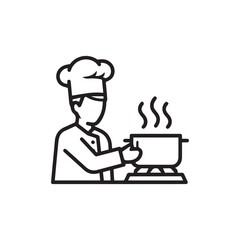 Professional chef cooking illustration for food businesses