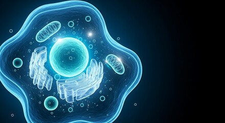 Detailed 3D Rendering of an Animal Cell Structure biology science