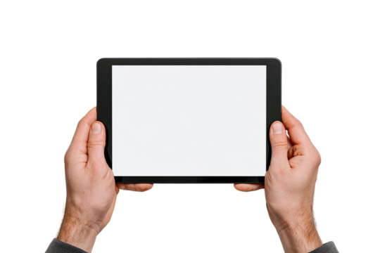 Hands holding a blank tablet (2)