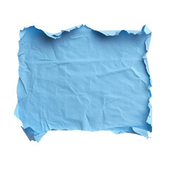 A smooth blue paper sheet featuring a centered circular cutout, displayed against a soft neutral, isolated on transparent background