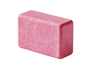 Rectangular, light pinkish-red bath bomb or solid