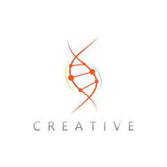 Conceptual DNA Symbol Logo Illustrating Advanced Medical Research and Genetic Engineering Fields