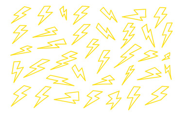 Lightning bolt seamless pattern vector, yellow electric flash power symbol background, energy strike sign abstract illustration