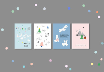 Cute Winter Holidays Cards Layout