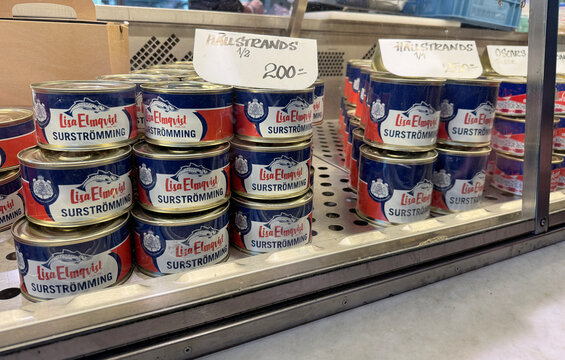 Cans of surstr&ouml;mming for sale.