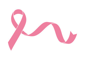 Pink Breast Cancer Awareness Ribbon Symbol for Health Support, Hope, Charity and Prevention Campaign