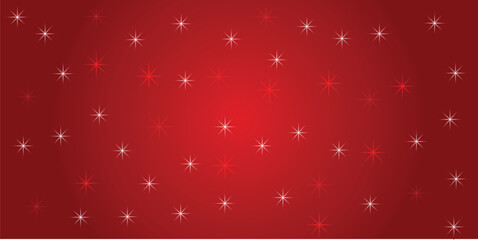 Red Christmas Background with Glowing Stars – Festive Holiday Sparkle Pattern Wallpaper