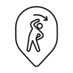 Thin-outline black adaptability icon inside horizontal oval pin, transparent PNG, perfect for soft skills improvement and workplace flexibility UI.