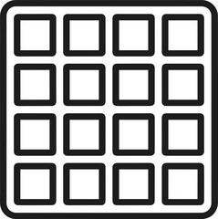 Grid Pattern Icon With Square Cells And Outline squares