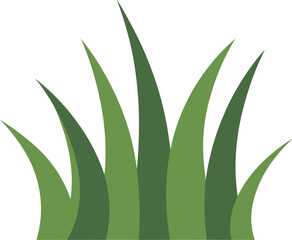 Stylized green grass blades illustration on a white background nature lawn