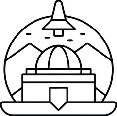 Travel Agency Office Minimal Line Art Icon Design