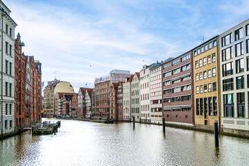 Urban development along the river bank in the heart of the northern city