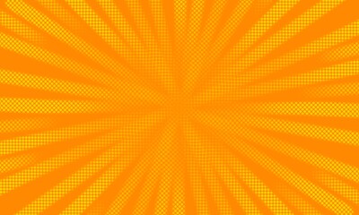 Yellow banner with Sun rays, lines background, light orange 