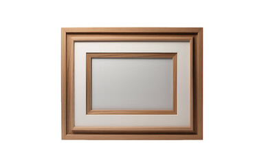Fototapeta premium Wooden picture frame with white mat and grey insert