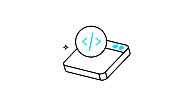 Web coding animated icon video